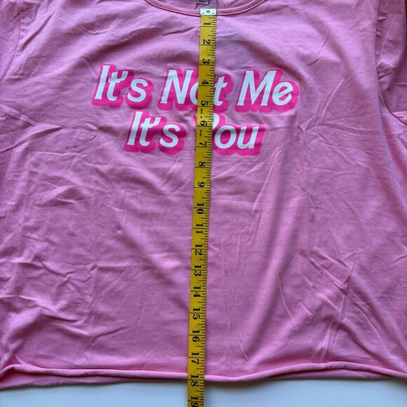 Fashion Nova It’s Not Me It’s You Graphic Short Sleeve Crop T-Shirt - Pink - 3x - Picture 5 of 8